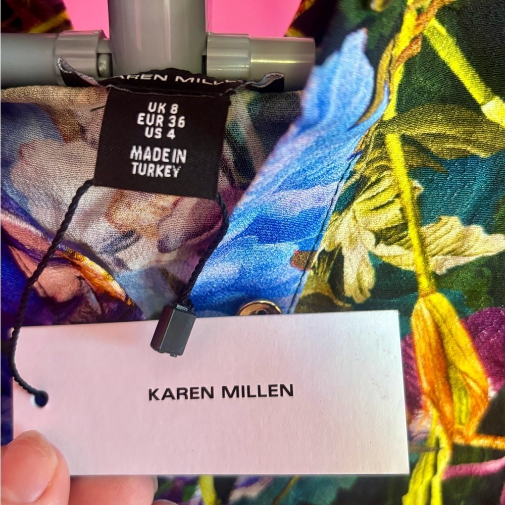 Karen Millen Ladies vibrant springtime bohemian button down blouse NWT MSRP $279 - Picture 6 of 10